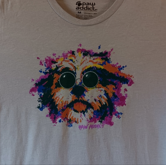 Paw Addict men's gray cool dog short-sleeve t-shirt size M - Picture 3 of 8